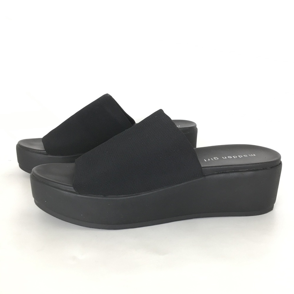 Madden Girl Shelbie Wedge Platform Sandals Black Women’s Size 9 Mule Clogs Y2K - Picture 5 of 16